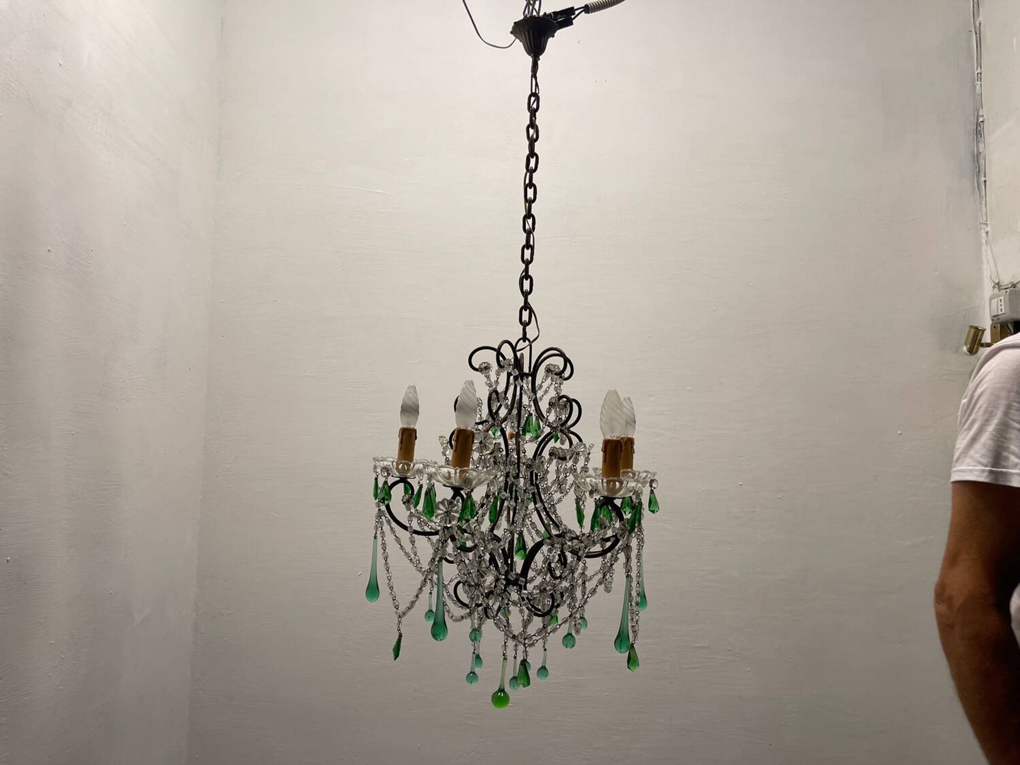 Green Murano Macaroni Chandelier 1950’s