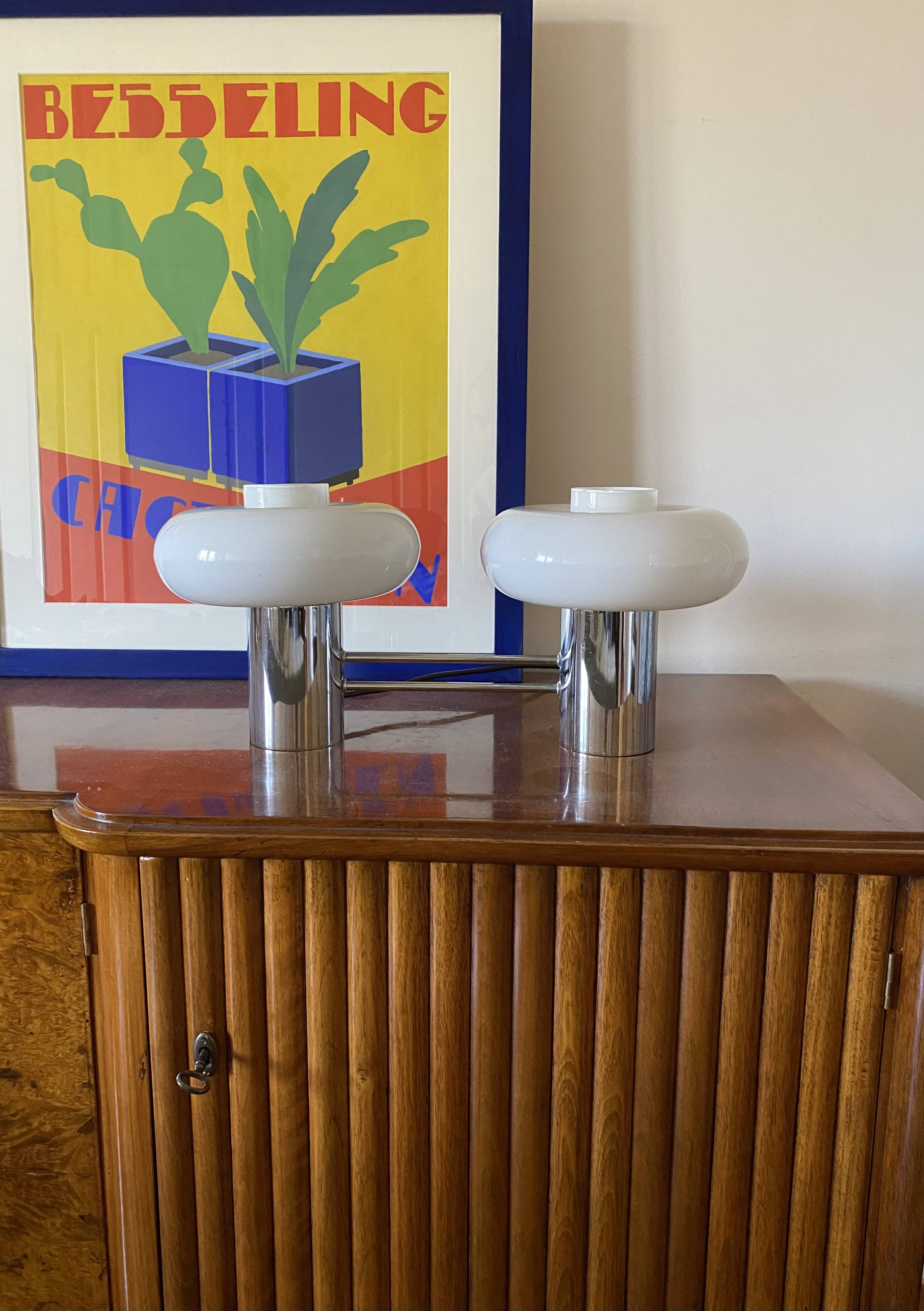Mid-century two lights table lamp, Italy ca. 1970s