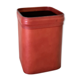Stitched leather waste paper basket, 1960s