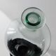 Vintage Murano glass carafe from the 1960s, green and black, with a stopper.