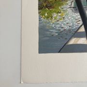 Lithograph signed by Michel Henry - The Île Saint Louis and Notre Dame