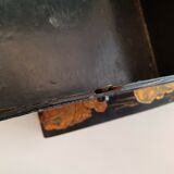 Paire de boîtes à courrier en papier mâché & laque décor japonais chinois XIXème