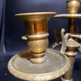 Pair of gilded metal candle holders