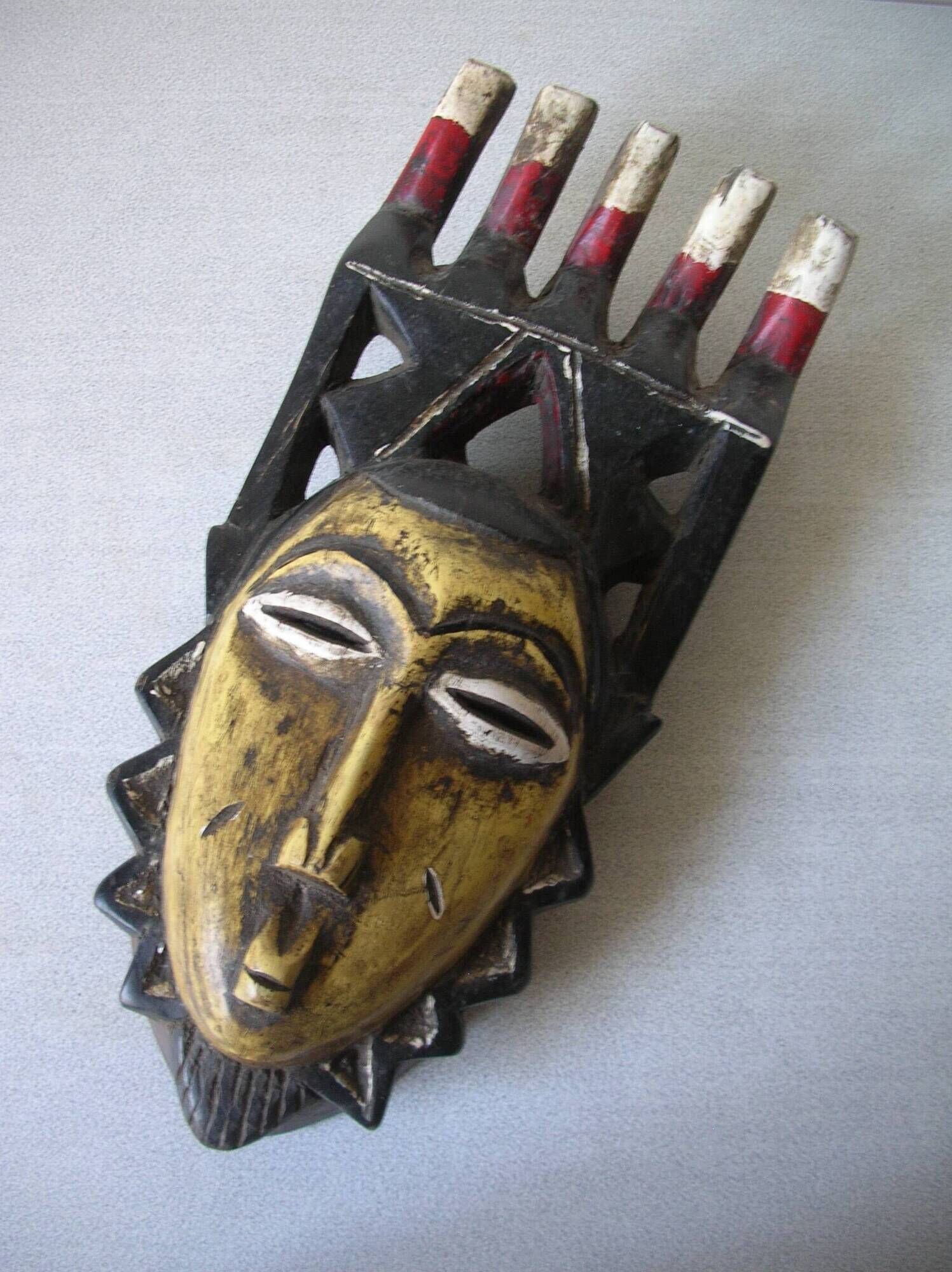 Antique African Yaouré Kokole Kwain mask Ivory Coast Ethnic art collection