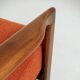 Modern long chair terracotta bouclé