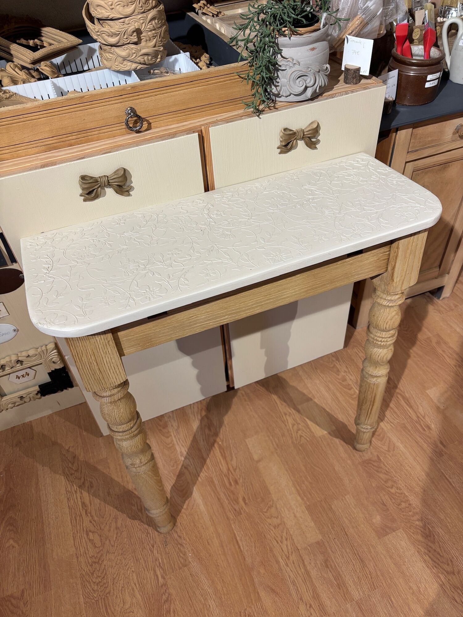 Console en chêne relookée