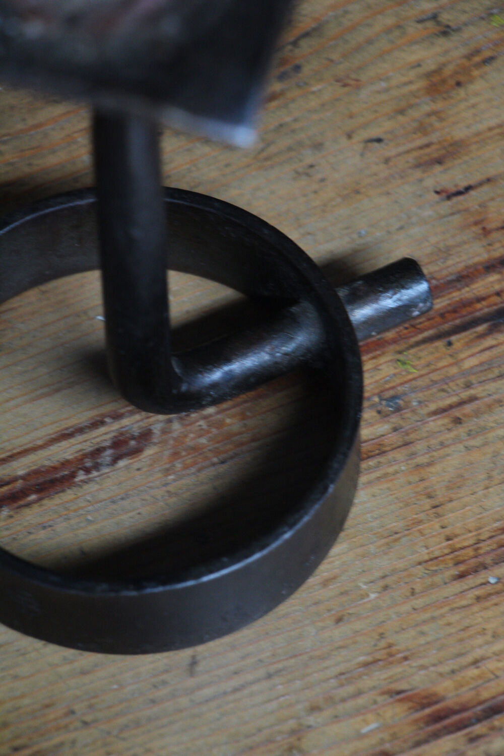 Brutalist beaten iron candle holder 1950