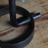 Brutalist beaten iron candle holder 1950
