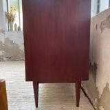 Enfilade scandinave moderniste en teck à 4 tiroirs
