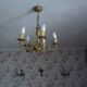 Lustre 5 braches + 2 appliques bronze