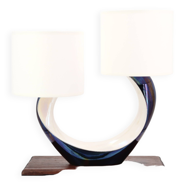 Lampe en céramique noire et blanche Verceram