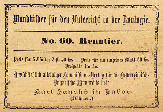 Poster "reindeer," lithograph Karl Jansky Böhmen 1897