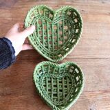 Woven ceramic heart-shaped baskets – Vallauris style