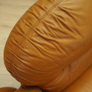 Orange leather sofa, Space Age design, 1960s, production: Italy