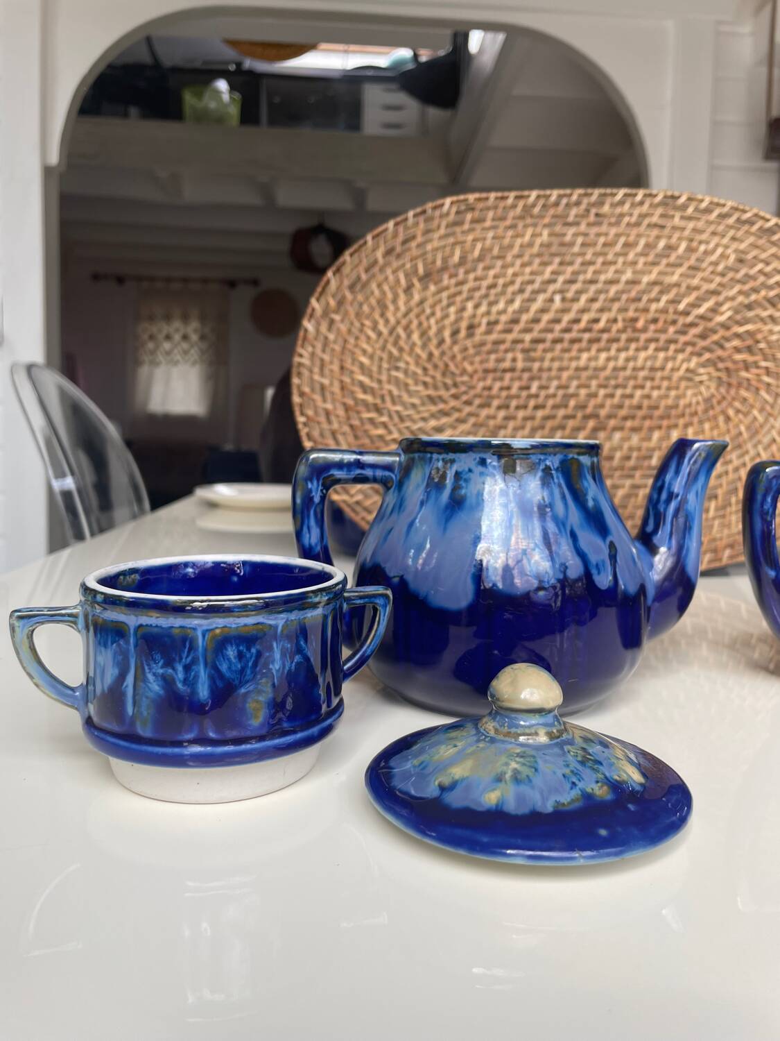 Old enameled coffee pot