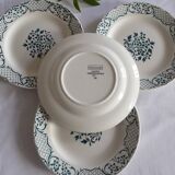 Set of 4 Digoin Sarreguemines dessert plates Versailles model