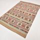 Tapis kilim vintage en laine, motifs géométriques et tons pastel,146x224 Cm
