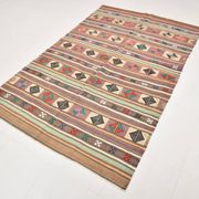 Tapis kilim vintage en laine, motifs géométriques et tons pastel,146x224 Cm