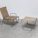 Early 'Bachelor' chair with ottoman by Verner Panton for Fritz Hansen, 1950s