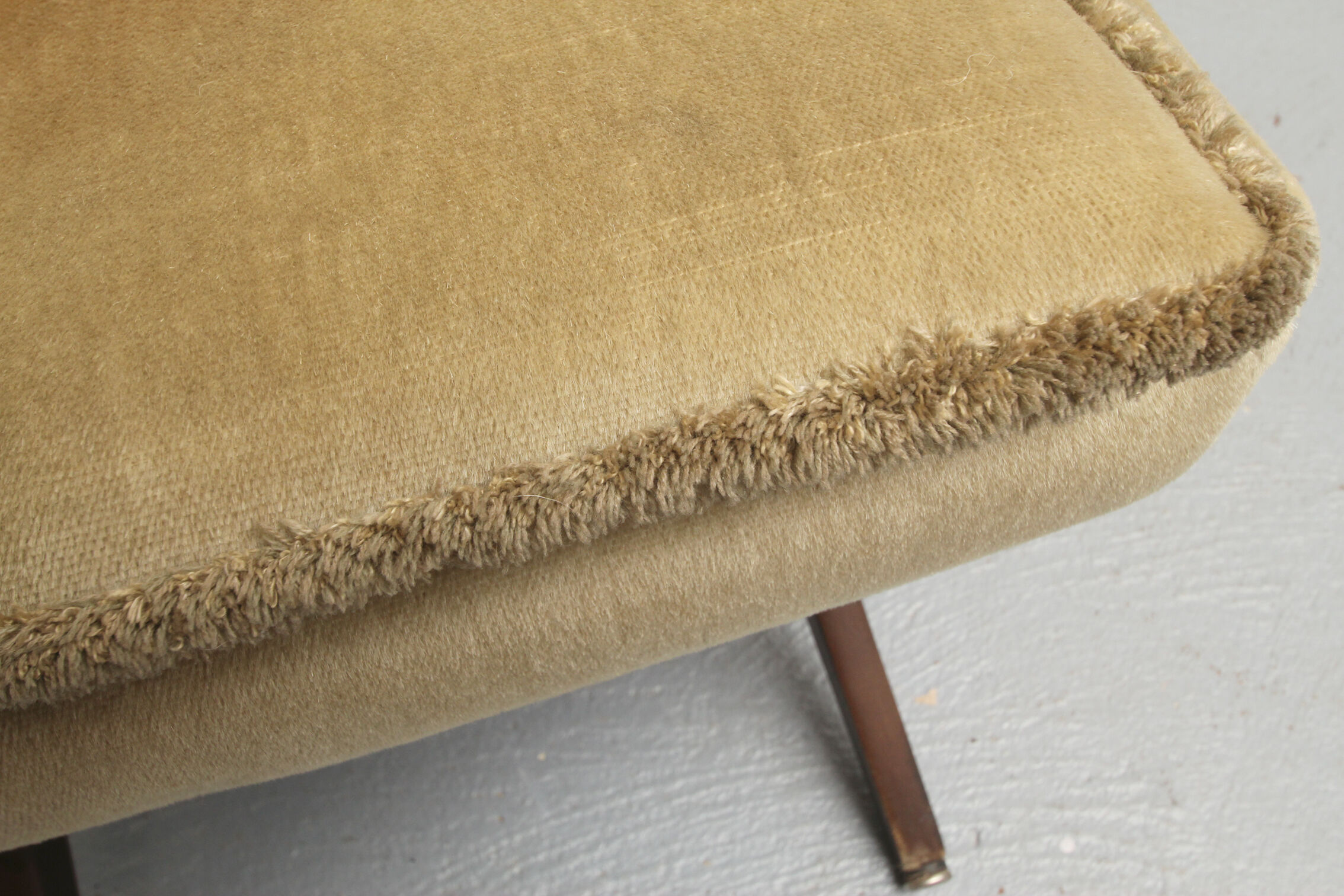 1950s scissor armchair in velvet