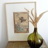 vase en verre  forme goutte  vert foncé