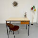 Vintage small desk designed by Pierre Paulin CM217 from the 1960s, wood and metal.