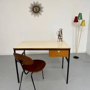 Vintage small desk designed by Pierre Paulin CM217 from the 1960s, wood and metal.