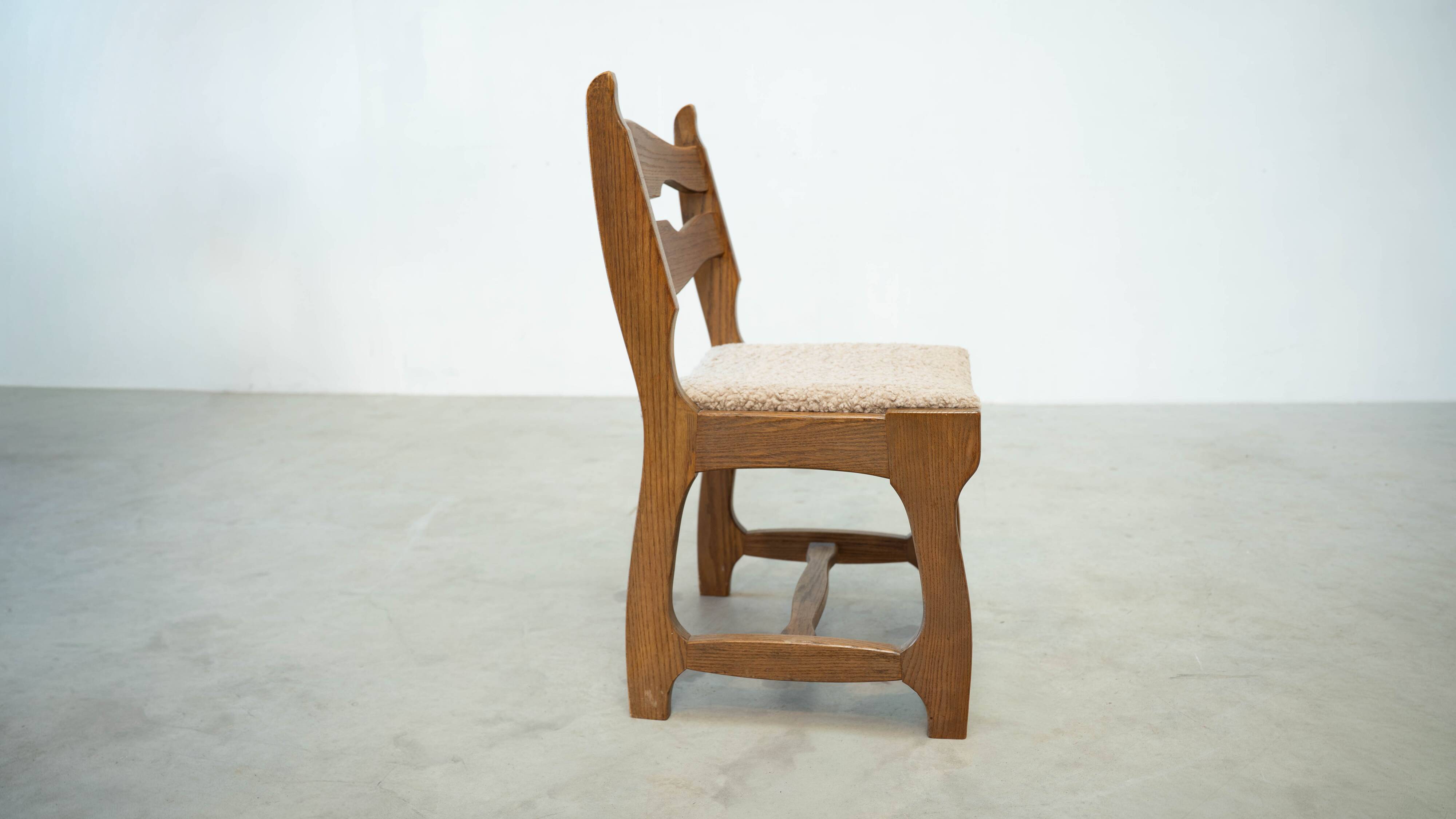 Set of six brutalist razorback dining chairs