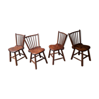 Chaises montagnardes brutalistes, set de 4