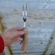 Horn and stainless steel lamb service meat knife
