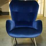Armchair wingchair shepherdess 50s 60 blue