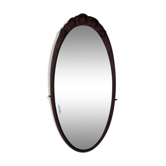 Oval mirror from a 1930s dressing table H138.50 x W 60.50 cm