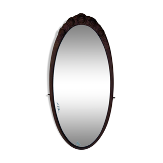 Miroir ovale d'une coiffeuse années 30 H138,50 x l 60,50 cm
