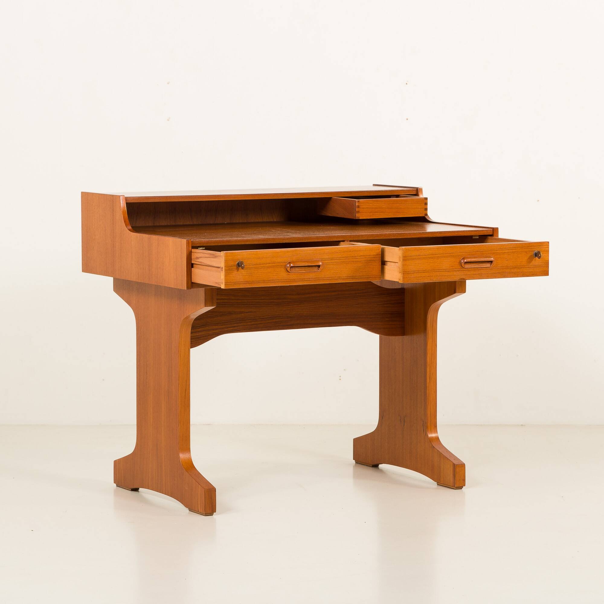 Italian mid century modern teak desk by IMB, 1960s
