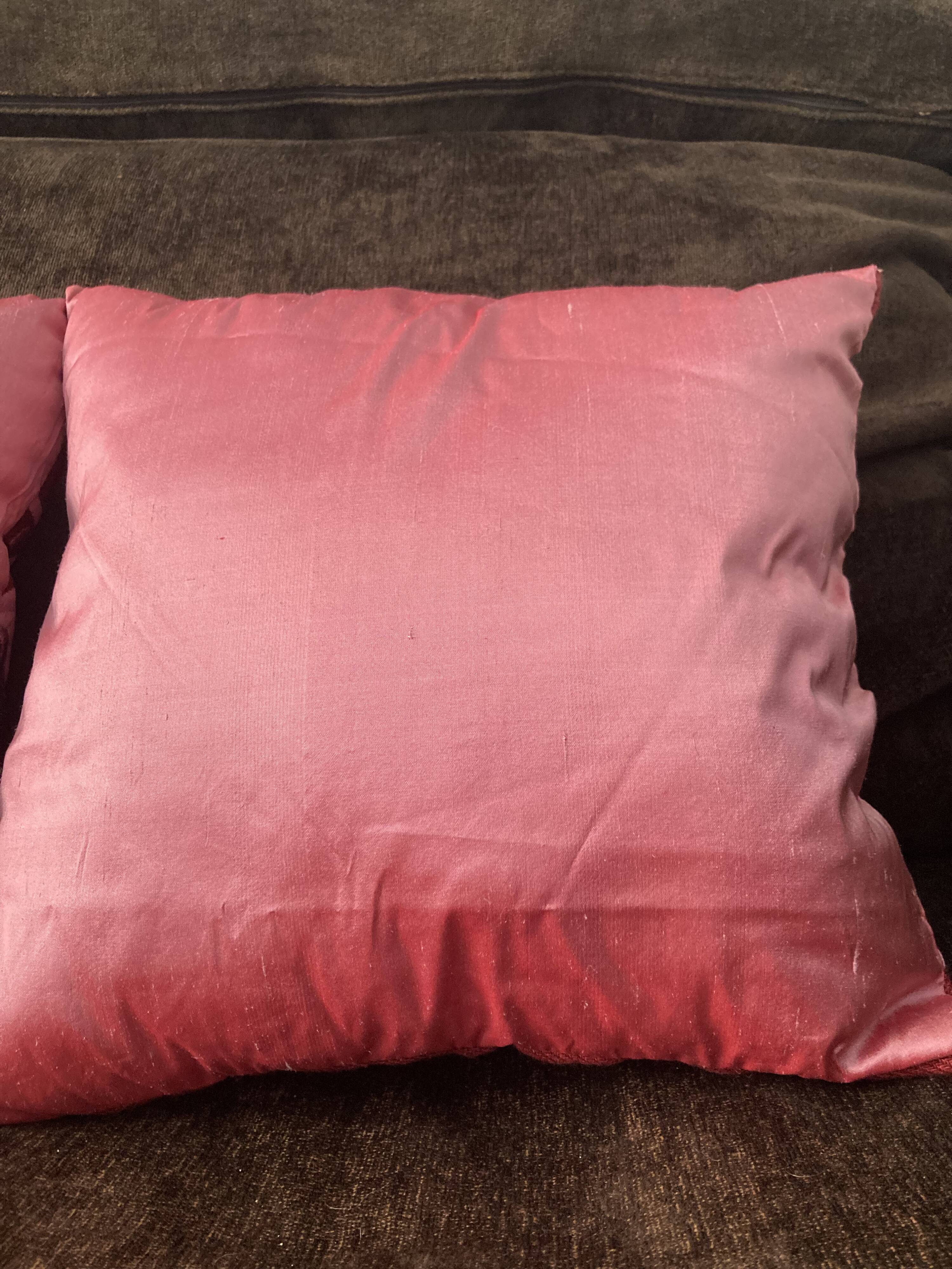 Bohemian style cushions in wild silk and embroidery