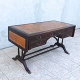 English double-sided mahogany desk