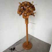 Lampadaire en orme motifs « fleurs », années 70