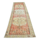Tapis Couloir Vintage Patiné – Tons Corail, Crème & Vert Sauge, 85x352 Cm