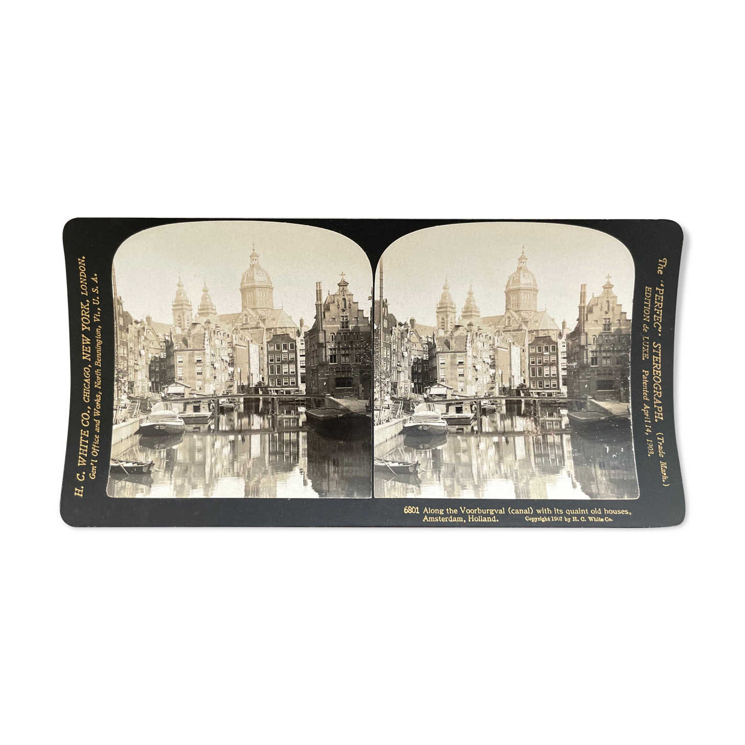 Old photography stereo, stereograph, luxury albumine 1903 Amsterdam