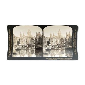 Old photography stereo, stereograph, luxury albumine 1903 Amsterdam