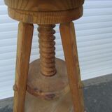 Pine industrial architect's tripod stool