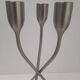Large tripod candlestick in brushed aluminium