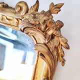 Large gilded mirror louis XV rockery  142x99cm