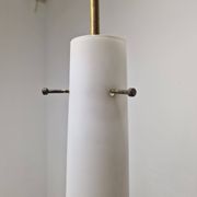 Stilnovo Pendant in Milk Glass and Brass, Italy 1960's