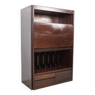 Vintage 60's highboard sideboard in wooden mangiarotti design for molteni