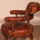 small shepherdess or armchair in mahogany and cognac leather - 19th century