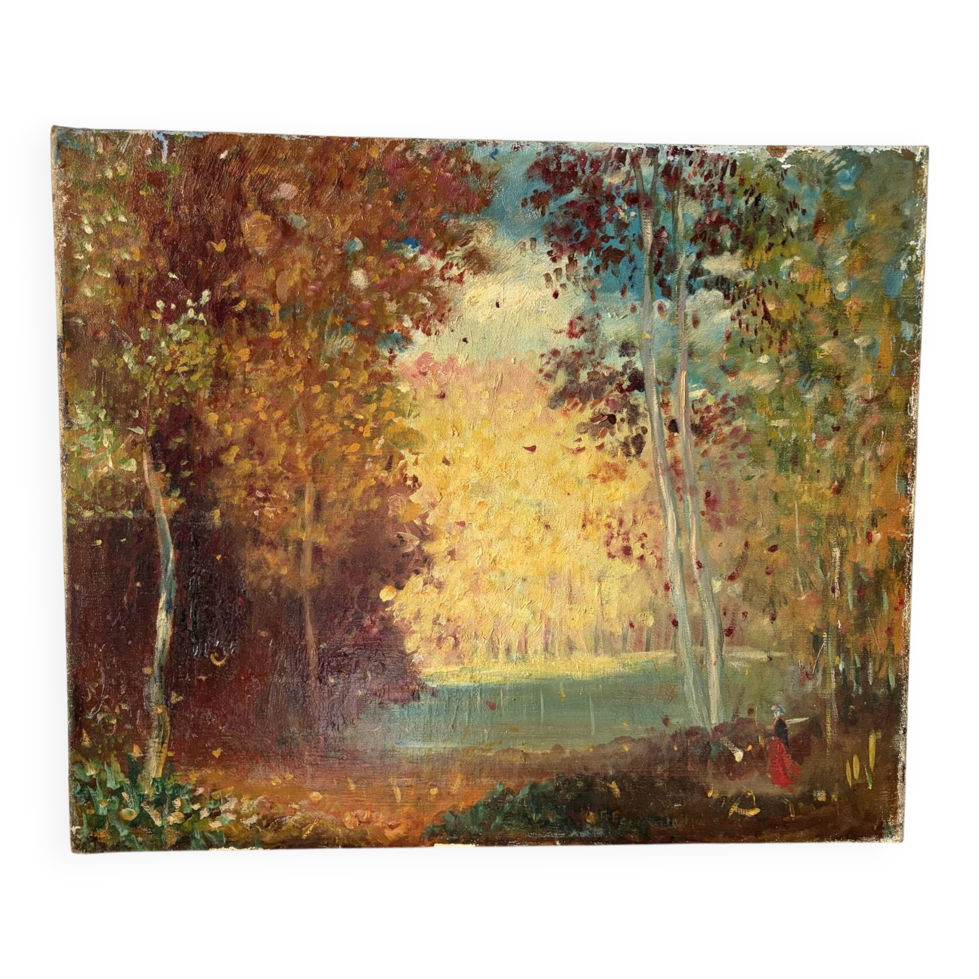 Romantic landscape, oil on canvas