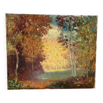 Romantic landscape, oil on canvas