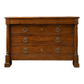 Commode à colonnes en noyer – Époque Empire, XIXe siècle