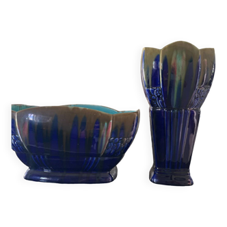 Orchie earthenware vase and pot set
